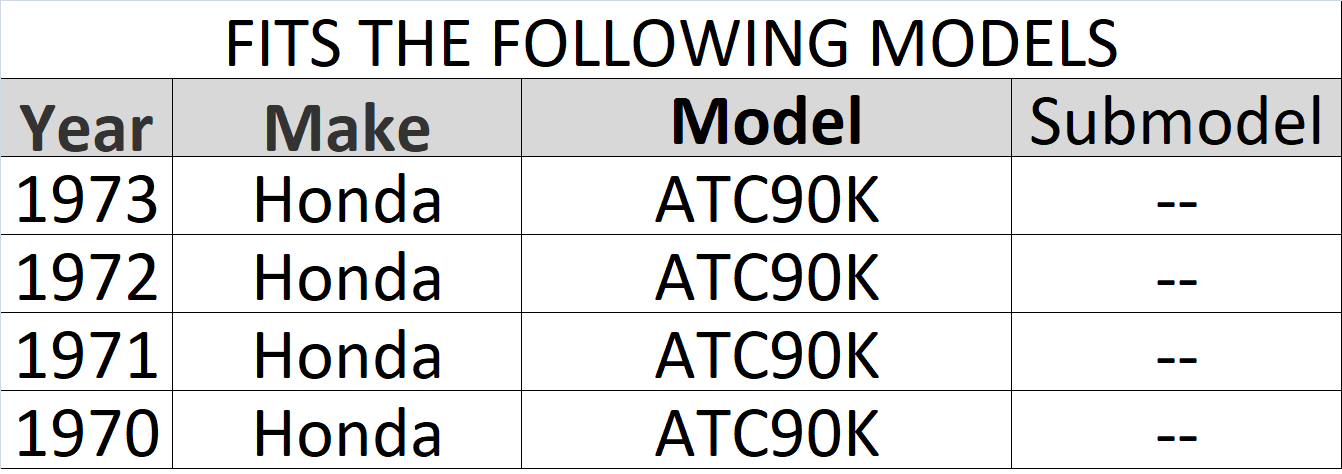 COOLTOUCH HONDA ATC90K / ATC90 SEAT COVER 1970, 1971, 1972, 1973