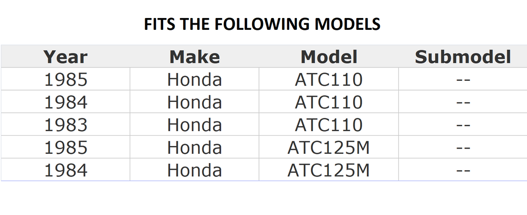 COOLTOUCH HONDA 83-85 ATC110 / 84-85 ATC125M SEAT COVER 1983 1984 1985