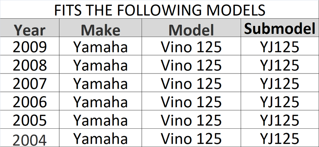 NONSLIP Yamaha Vino 125 YJ125 Seat Cover 2004, 2005, 2006, 2007, 2008, 2009