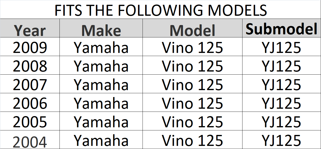 COOLTOUCH Yamaha Vino 125 YJ125 Seat Cover 2004, 2005, 2006, 2007, 2008, 2009